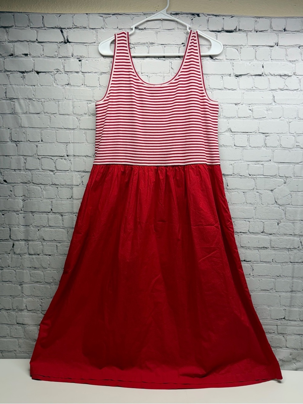Talbots Red and White Striped midi dress size xl nwt - Picture 3 of 10